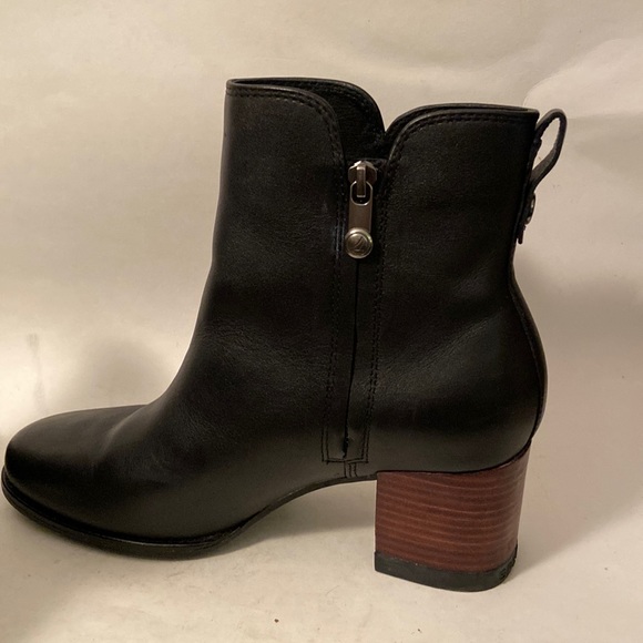 Sherry Top Sider Short Boots Black Leather Block Heels sz 9 Vietnam - Picture 5 of 10